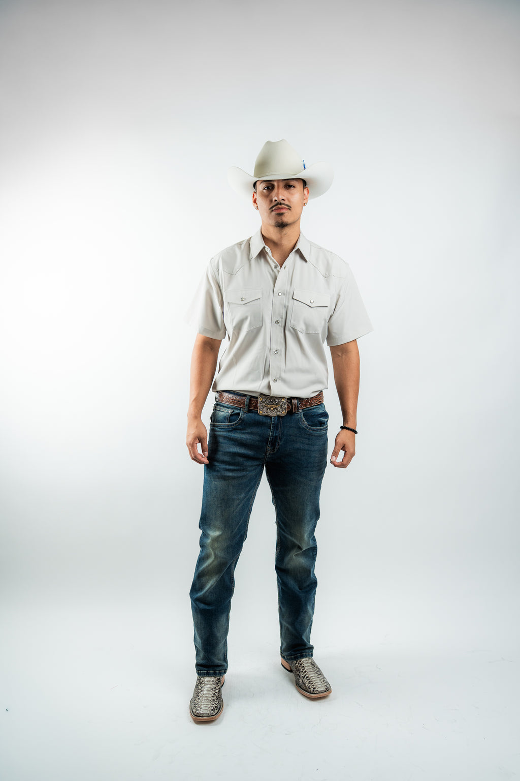 Texas Country - Solid Sand Pearl Snap Short Sleeve Shirt (RT102S/T)
