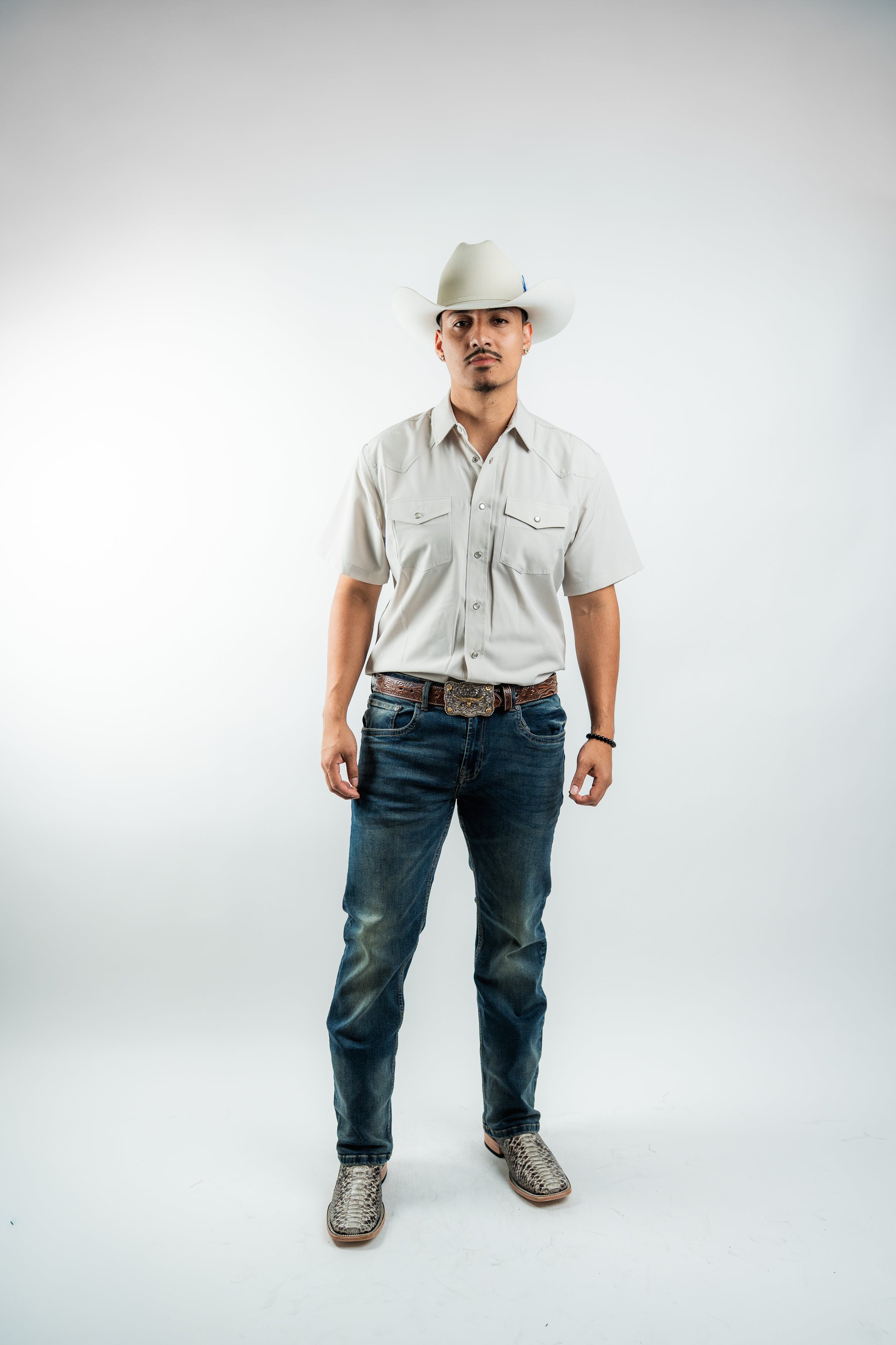 Texas Country - Solid Sand Pearl Snap Short Sleeve Shirt (RT102S/T)
