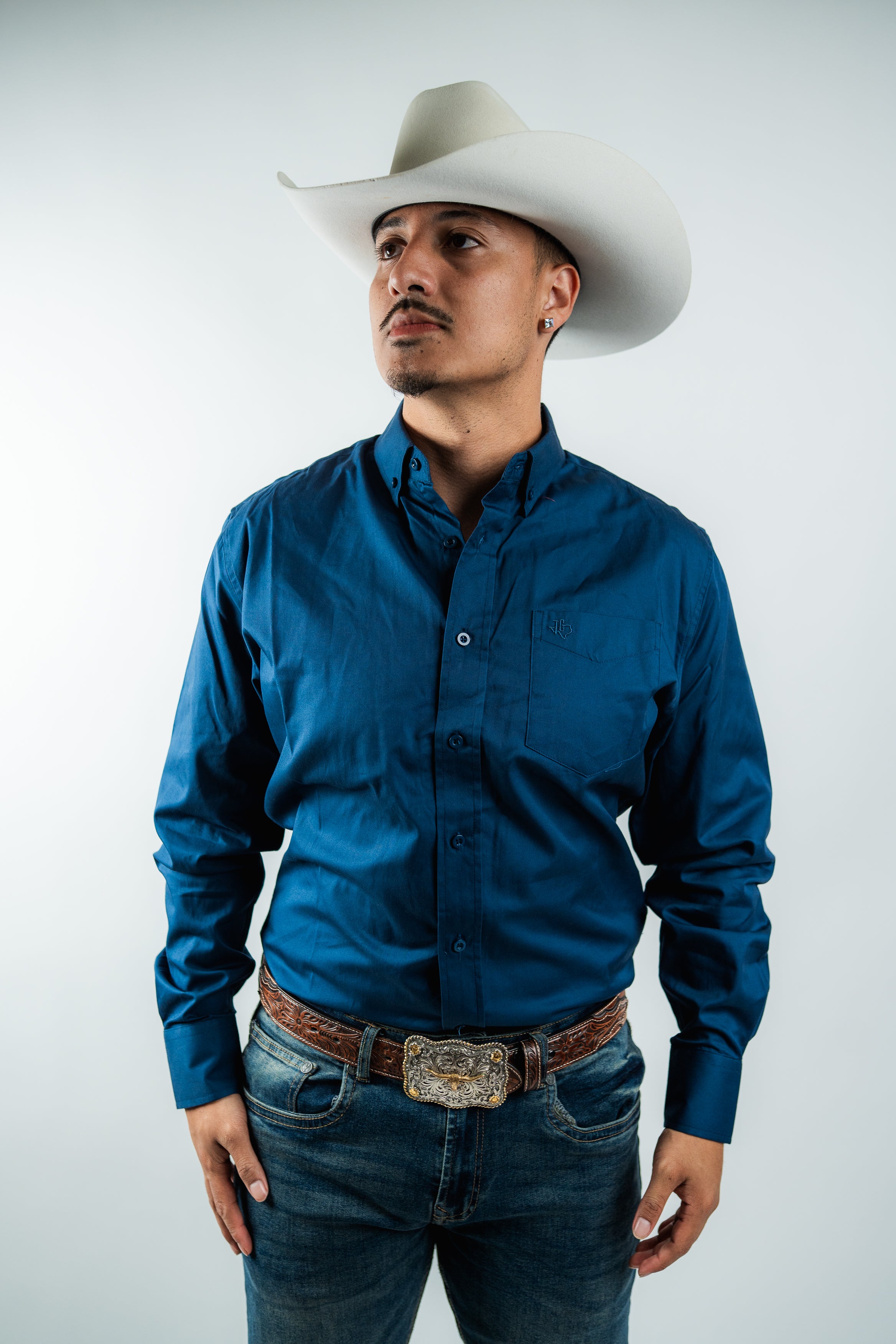 Texas Country - Solid Navy Button-Up Long Sleeve Shirt (AC100L/T)
