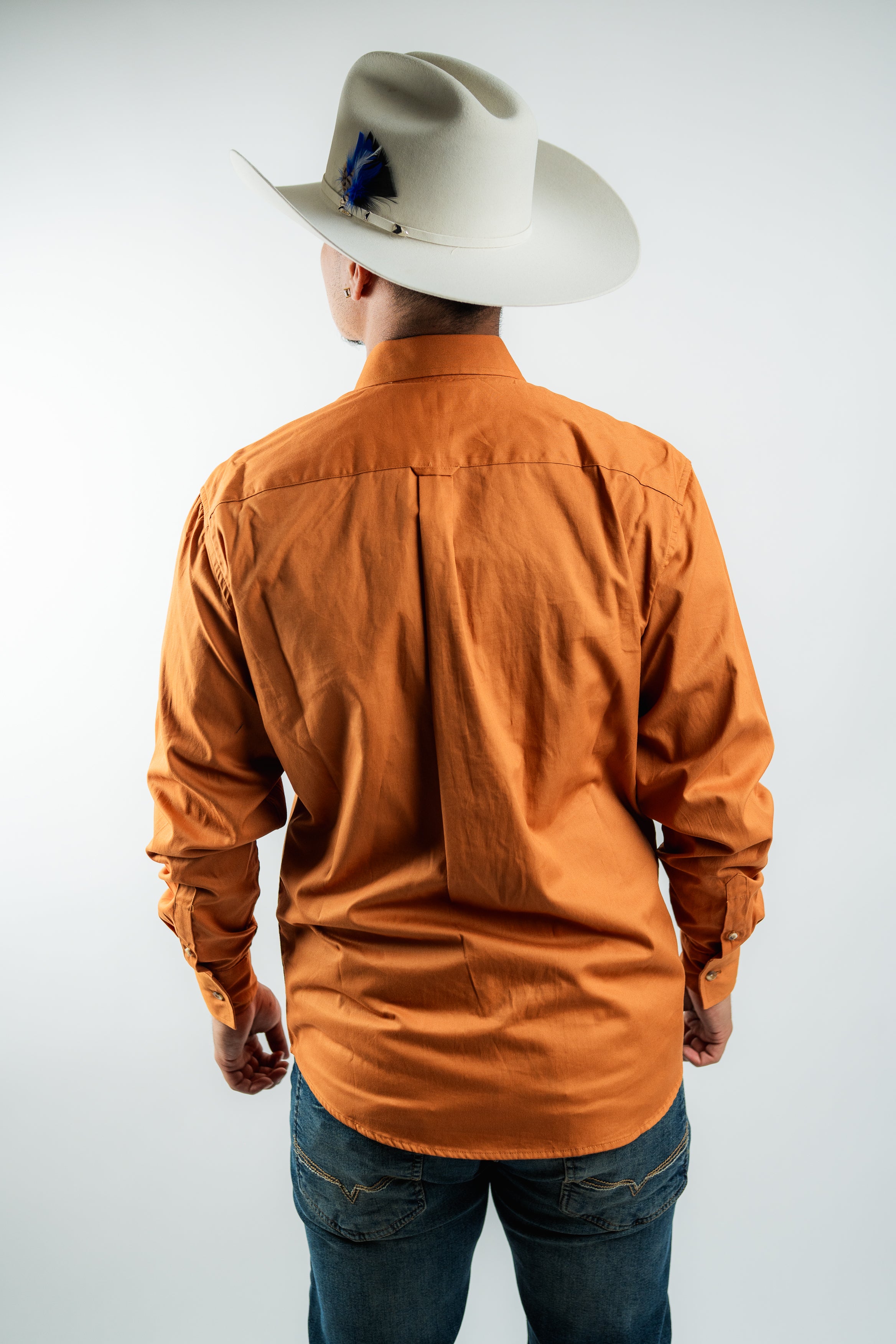 Texas Country - Solid Orange Button-Down Long Sleeve Shirt (AC110L/T)