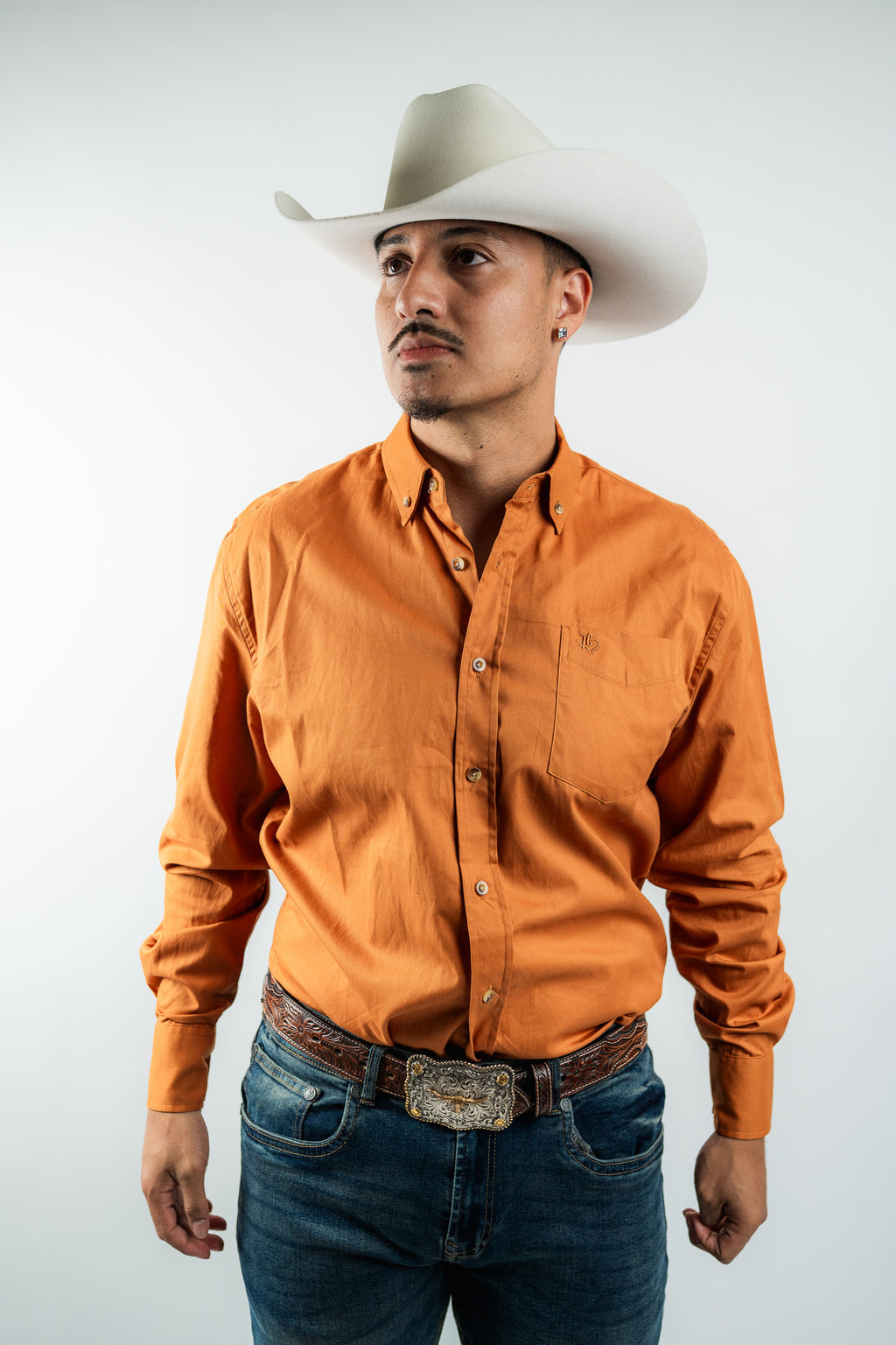 Texas Country - Solid Orange Button-Down Long Sleeve Shirt (AC110L/T)