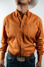 Texas Country - Solid Orange Button-Down Long Sleeve Shirt (AC110L/T)