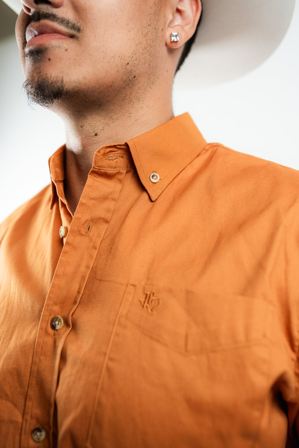 Texas Country - Solid Orange Button-Down Long Sleeve Shirt (AC110L/T)