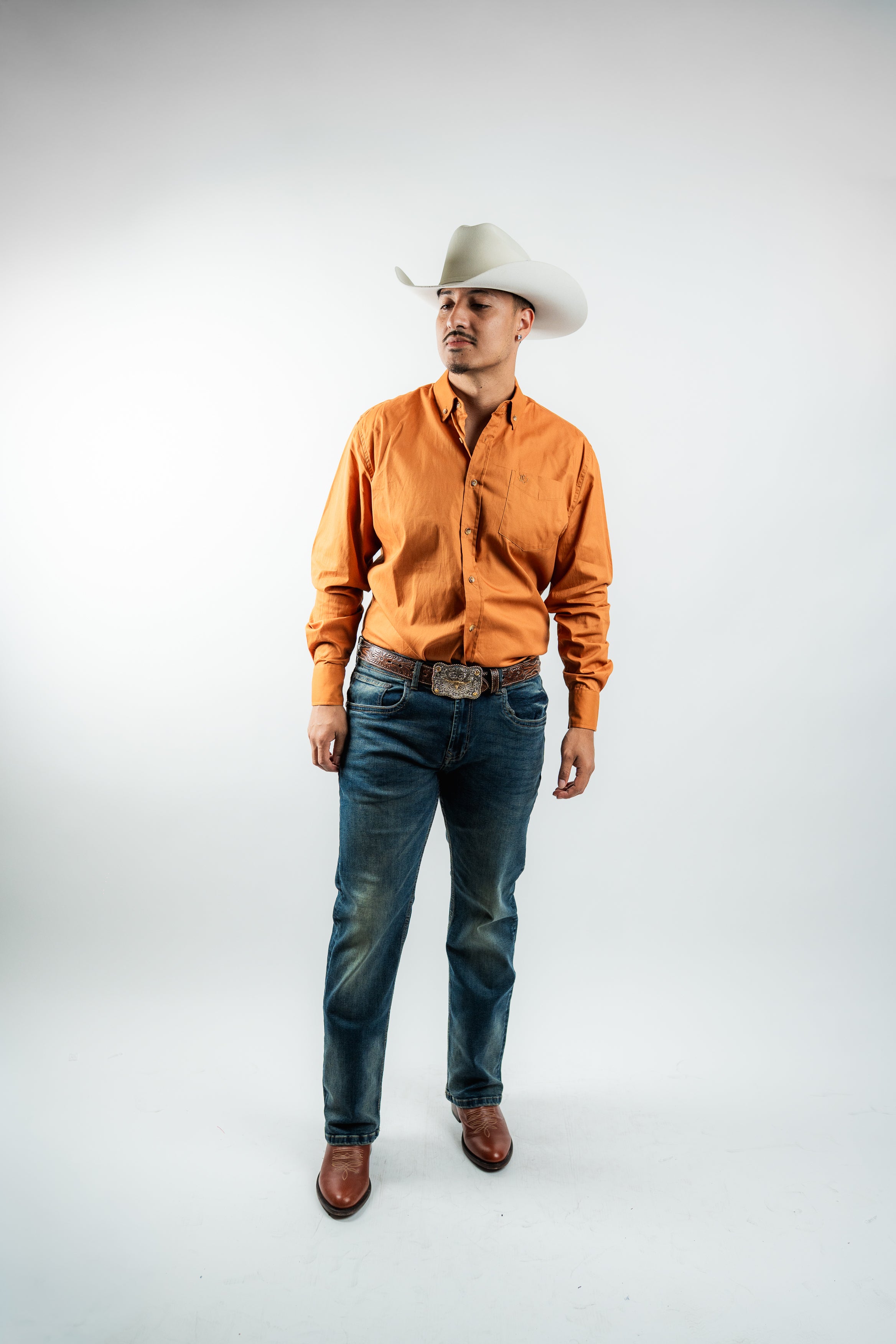 Texas Country - Solid Orange Button-Down Long Sleeve Shirt (AC110L/T)