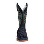 Butch Pirarucu Fish Boots - Navy Blue - Square Toe