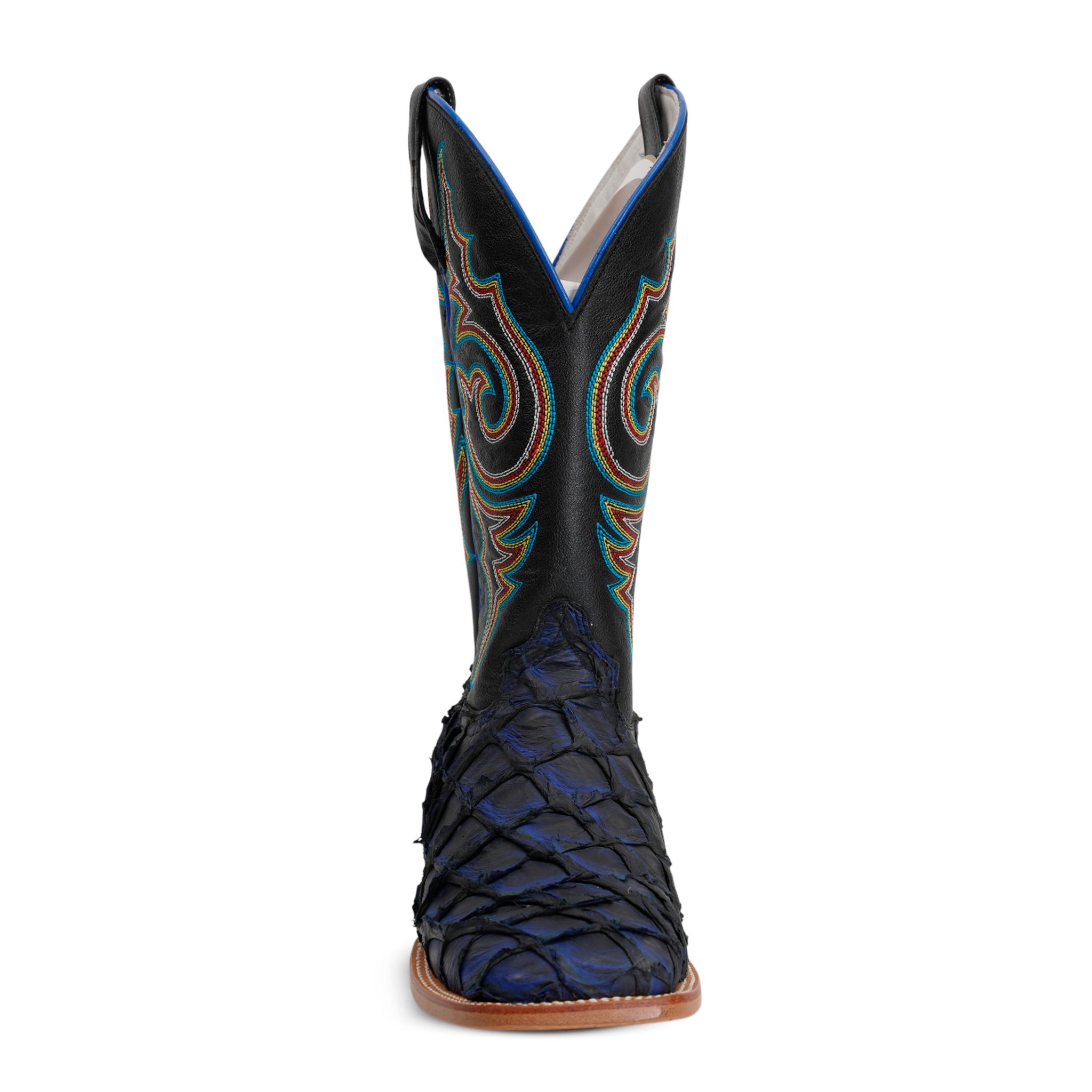 Butch Pirarucu Fish Boots - Navy Blue - Square Toe