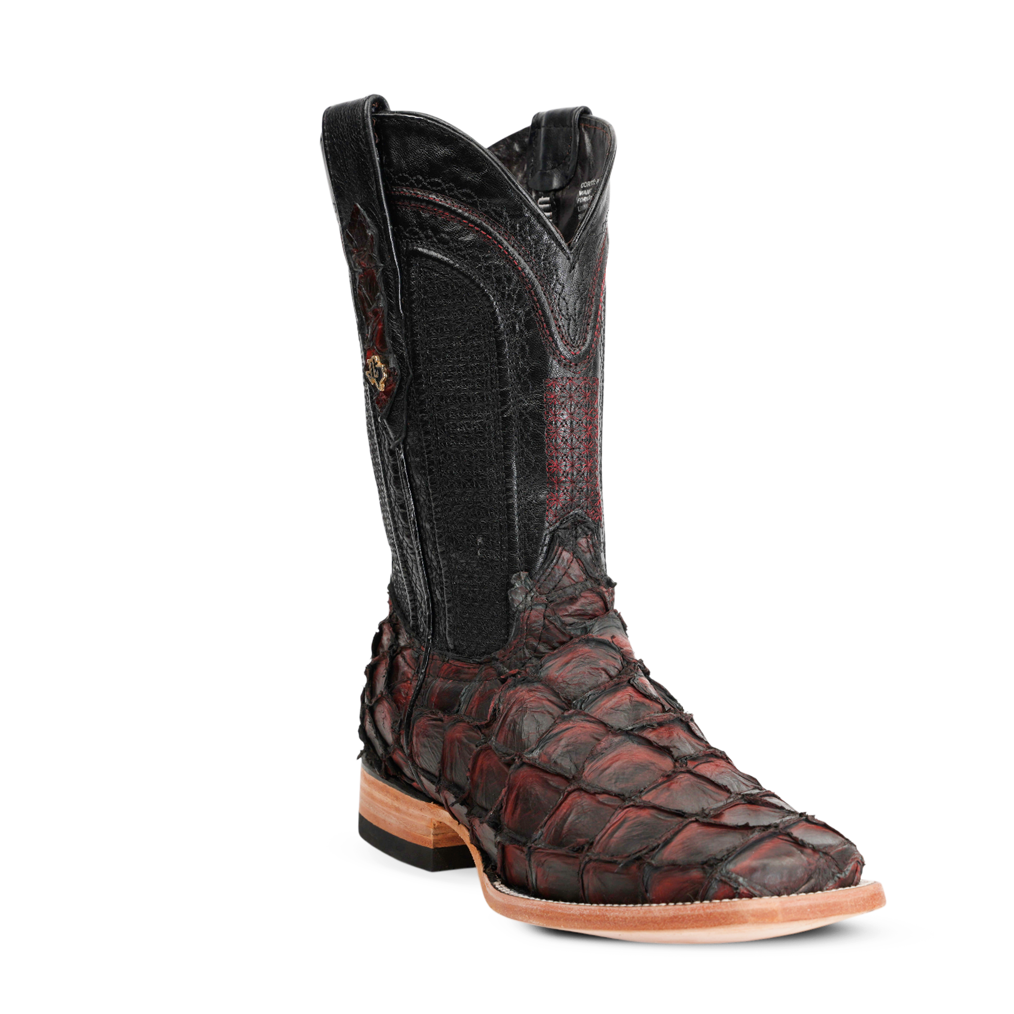 Connor Pirarucu Fish Boots - Red - Square Toe (PZ60)