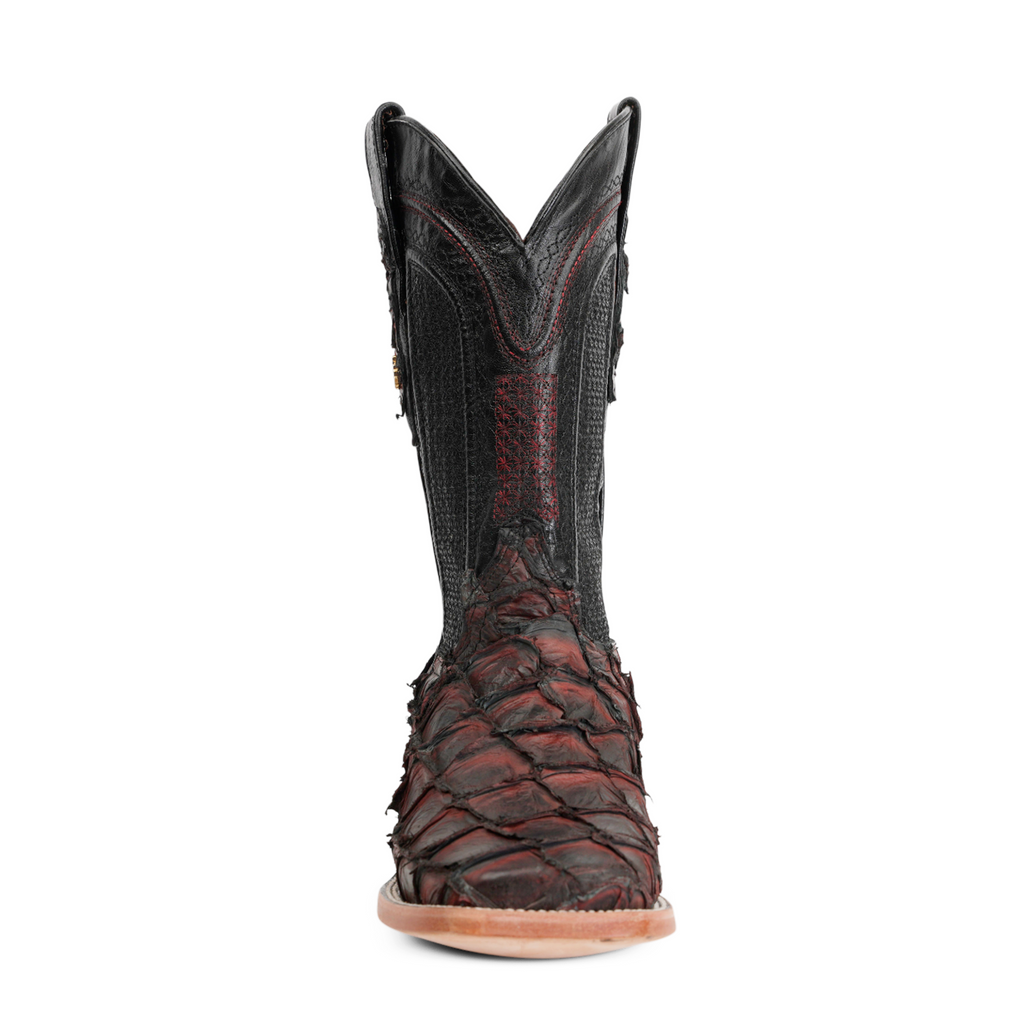 Connor Pirarucu Fish Boots - Red - Square Toe (PZ60)
