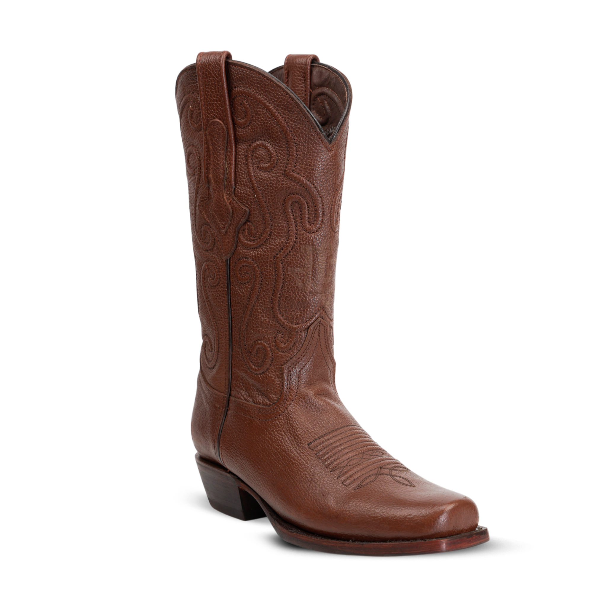 Grisly Cowboy Boots - Brown - Narrow Square Toe (E484)