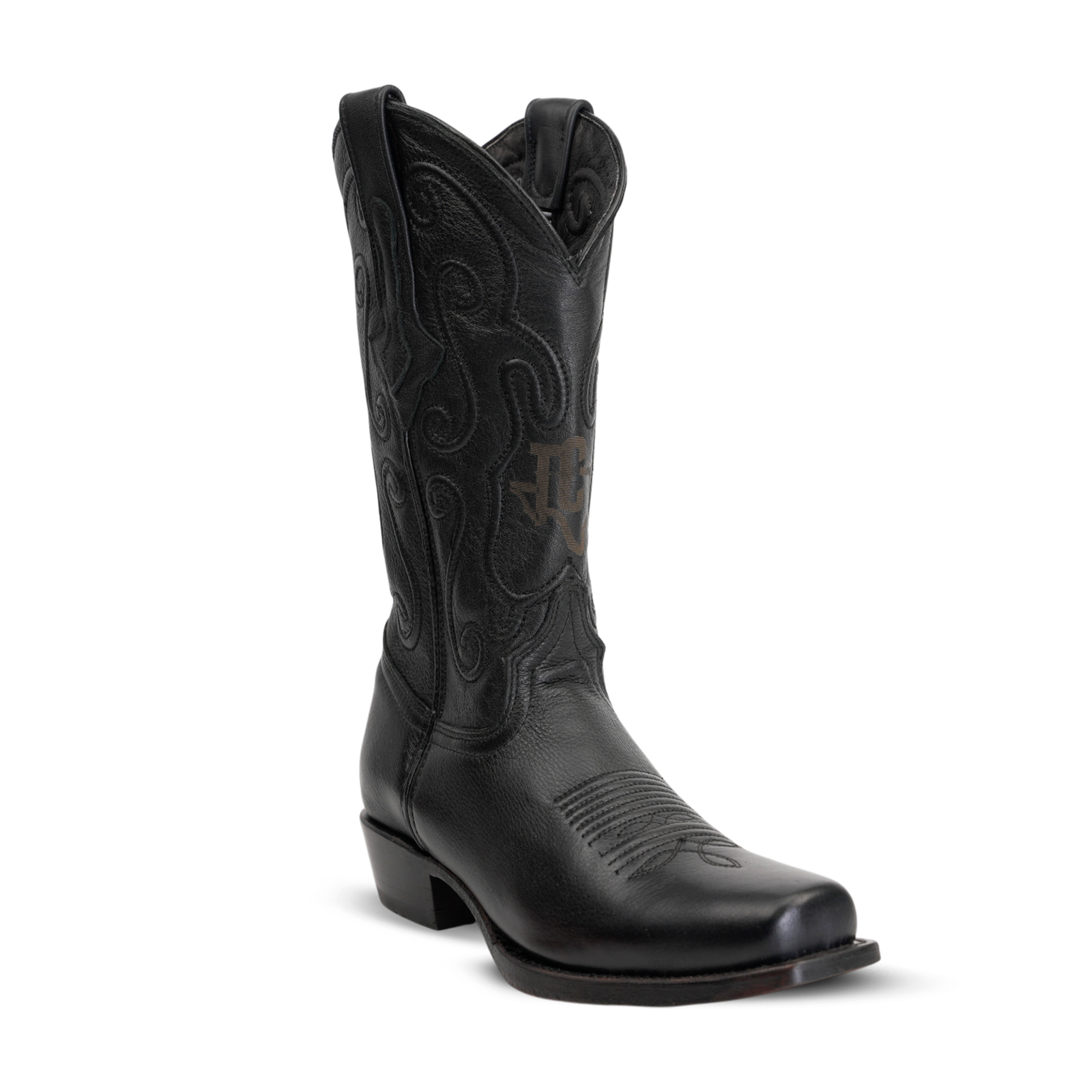 Grisly Cowboy Boots - Black - Narrow Square Toe (E484)