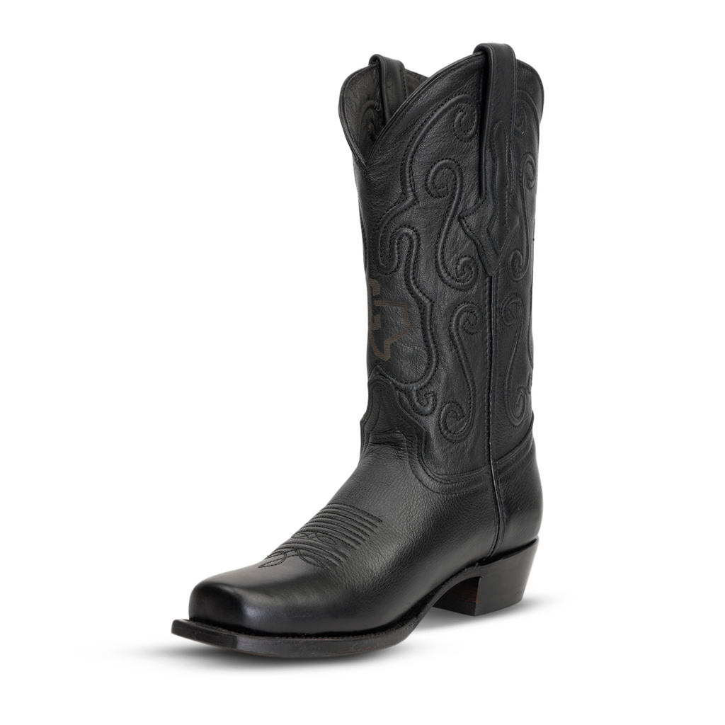 Grisly Cowboy Boots - Black - Narrow Square Toe (E484)