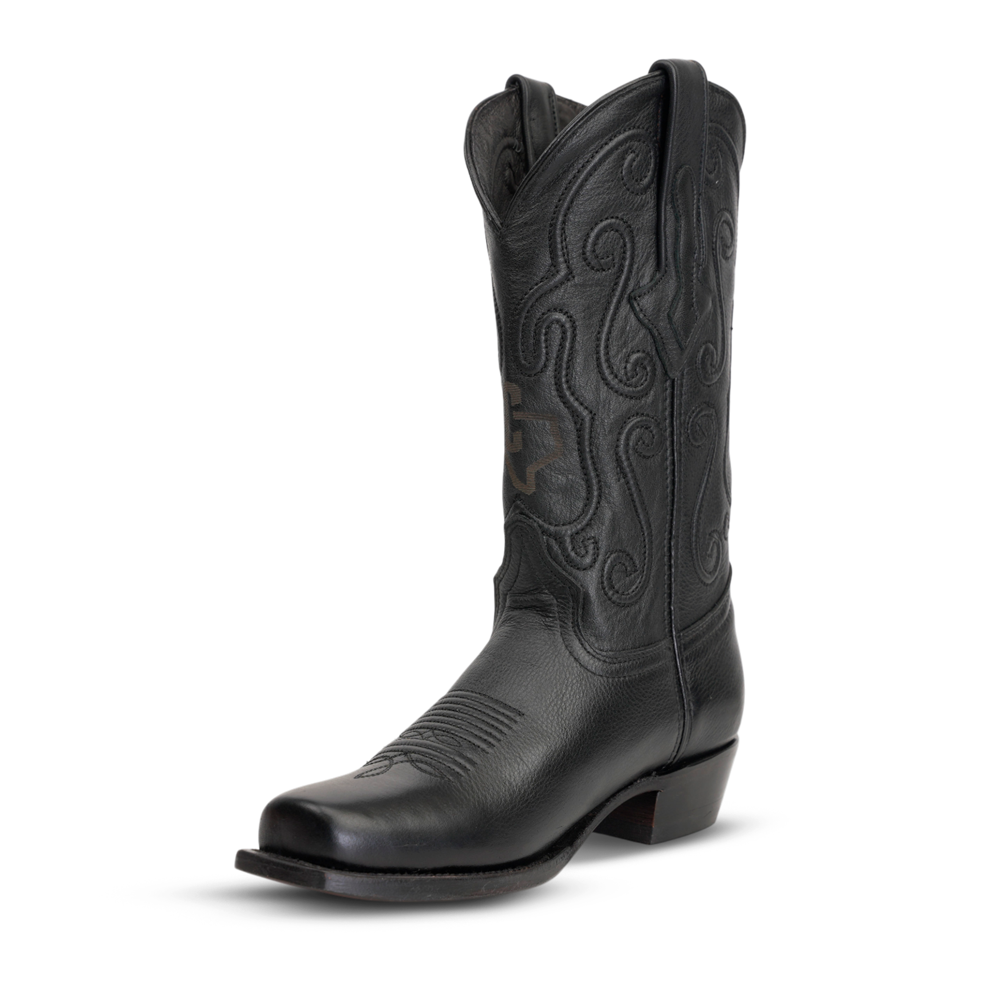 Grisly Cowboy Boots - Black - Narrow Square Toe (E484)