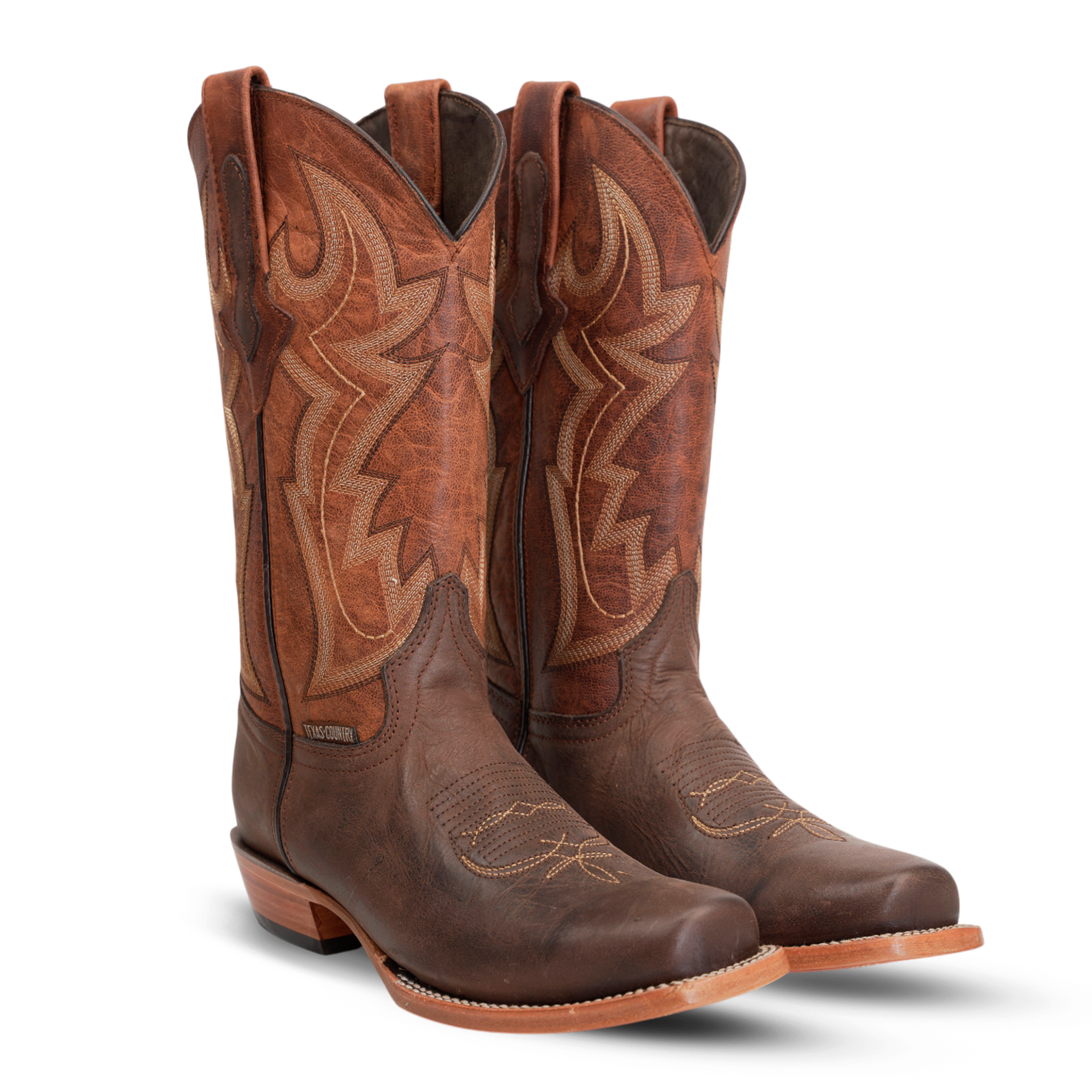 Fresno Chocolate Cowboy Boots - Narrow Square Toe (E906)