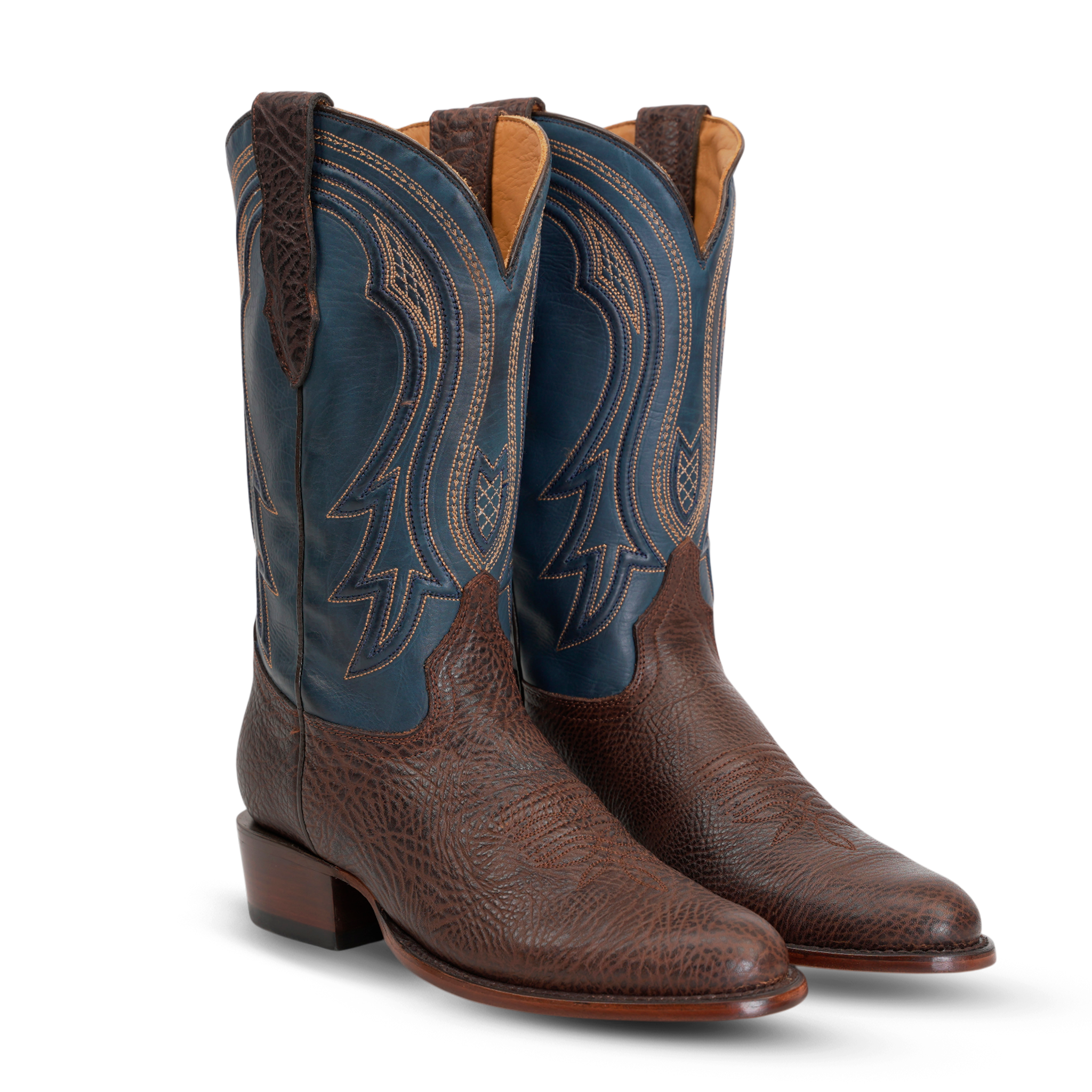Bull Shoulder Cowboy Boots - Clayton Brown - Roper Toe (TS203)