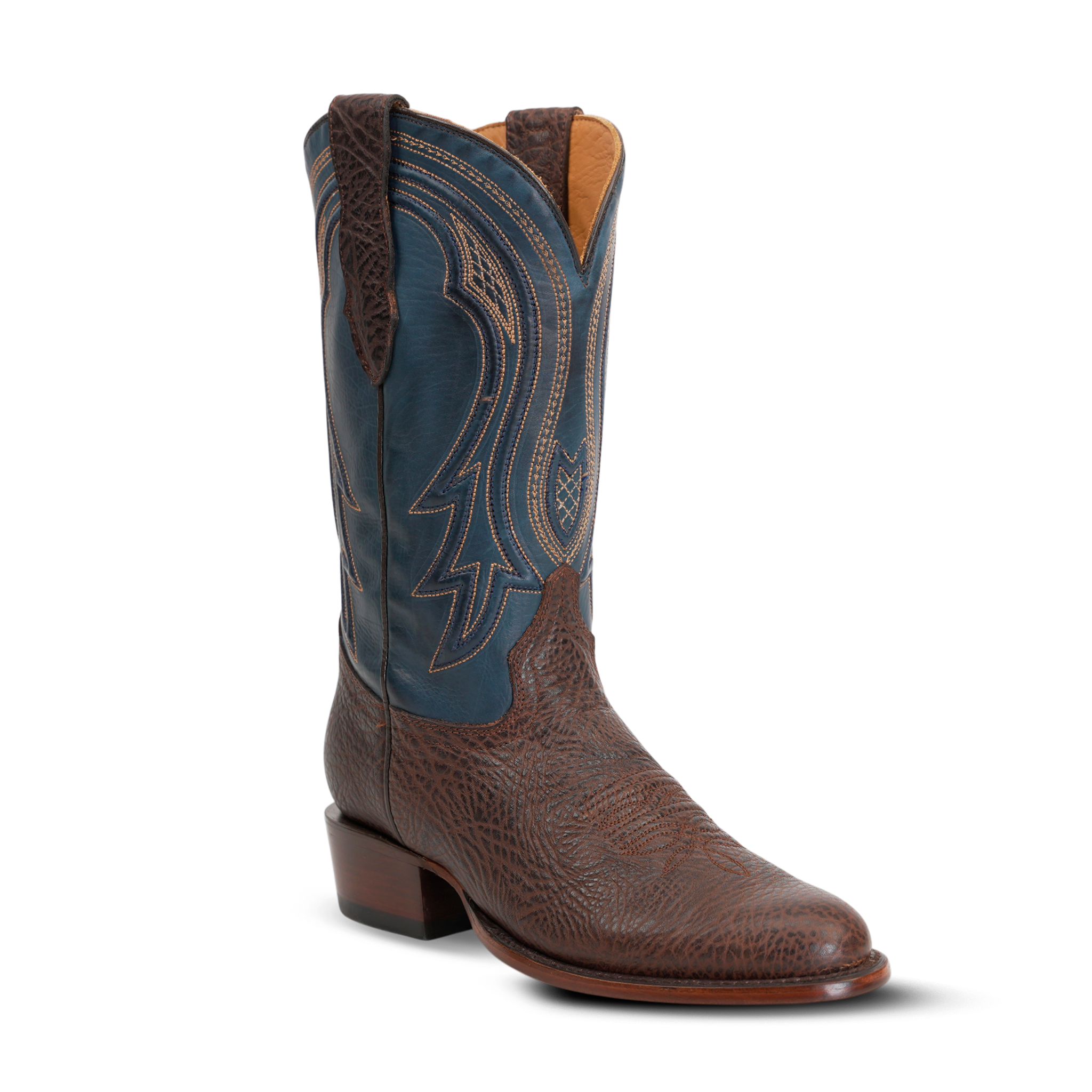 Bull Shoulder Cowboy Boots - Clayton Brown - Roper Toe (TS203)