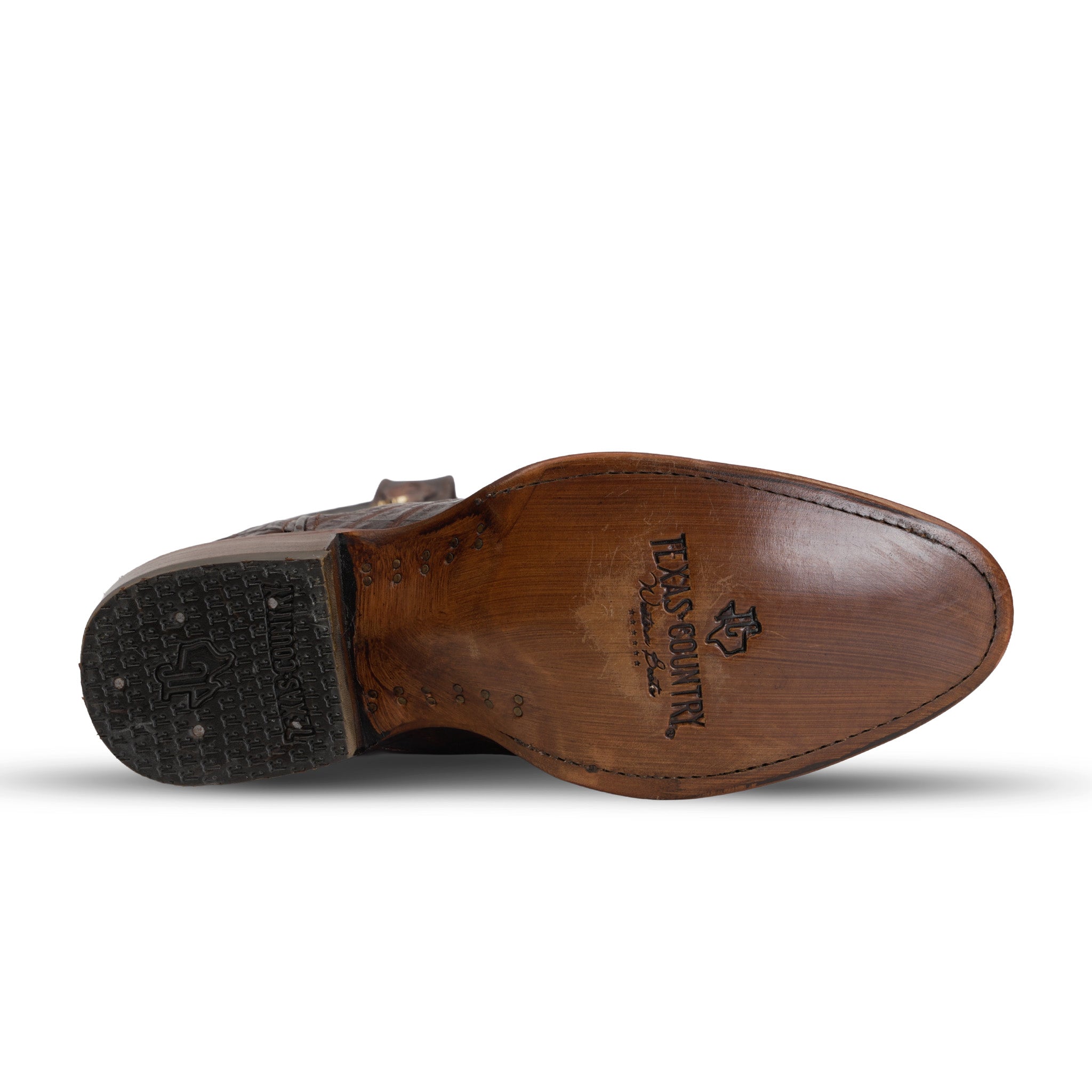 Rhodes Caiman Hornback Boots - Tobacco - Round Toe (LM220)