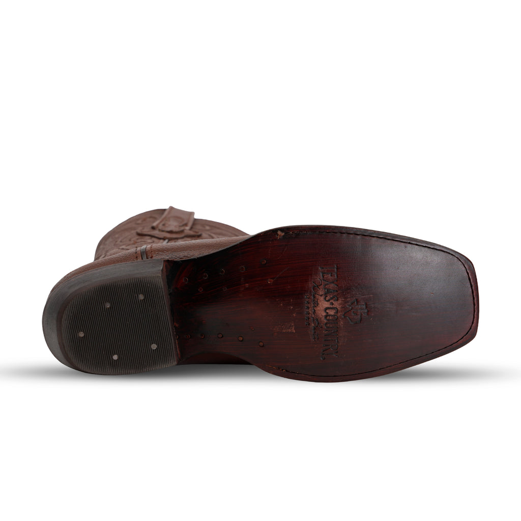 Grisly Cowboy Boots - Brown - Narrow Square Toe (E484)