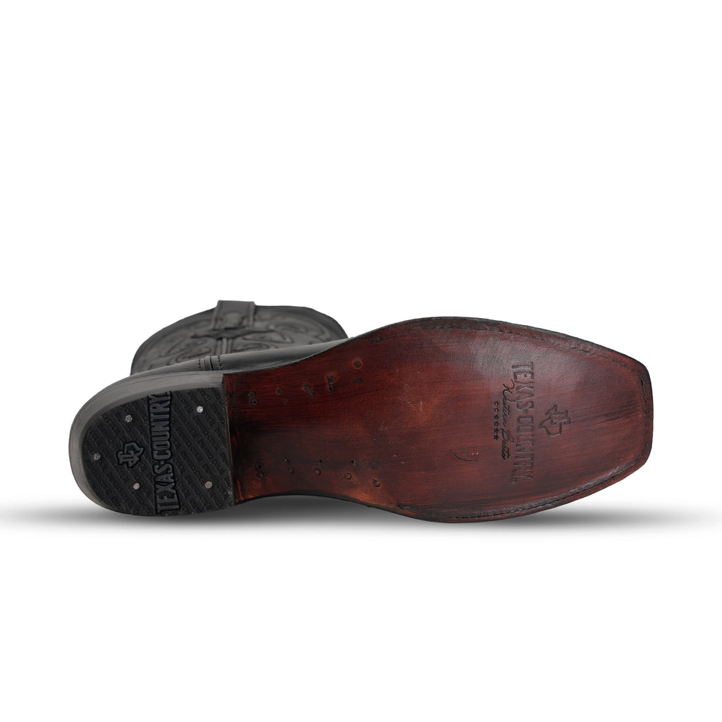 Grisly Cowboy Boots - Black - Rodeo Toe (E50)
