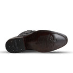 Snake Black Cowboy Boots - Embossed Leather - Roper Toe (E952)