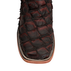 Connor Pirarucu Fish Boots - Red - Square Toe (PZ60)