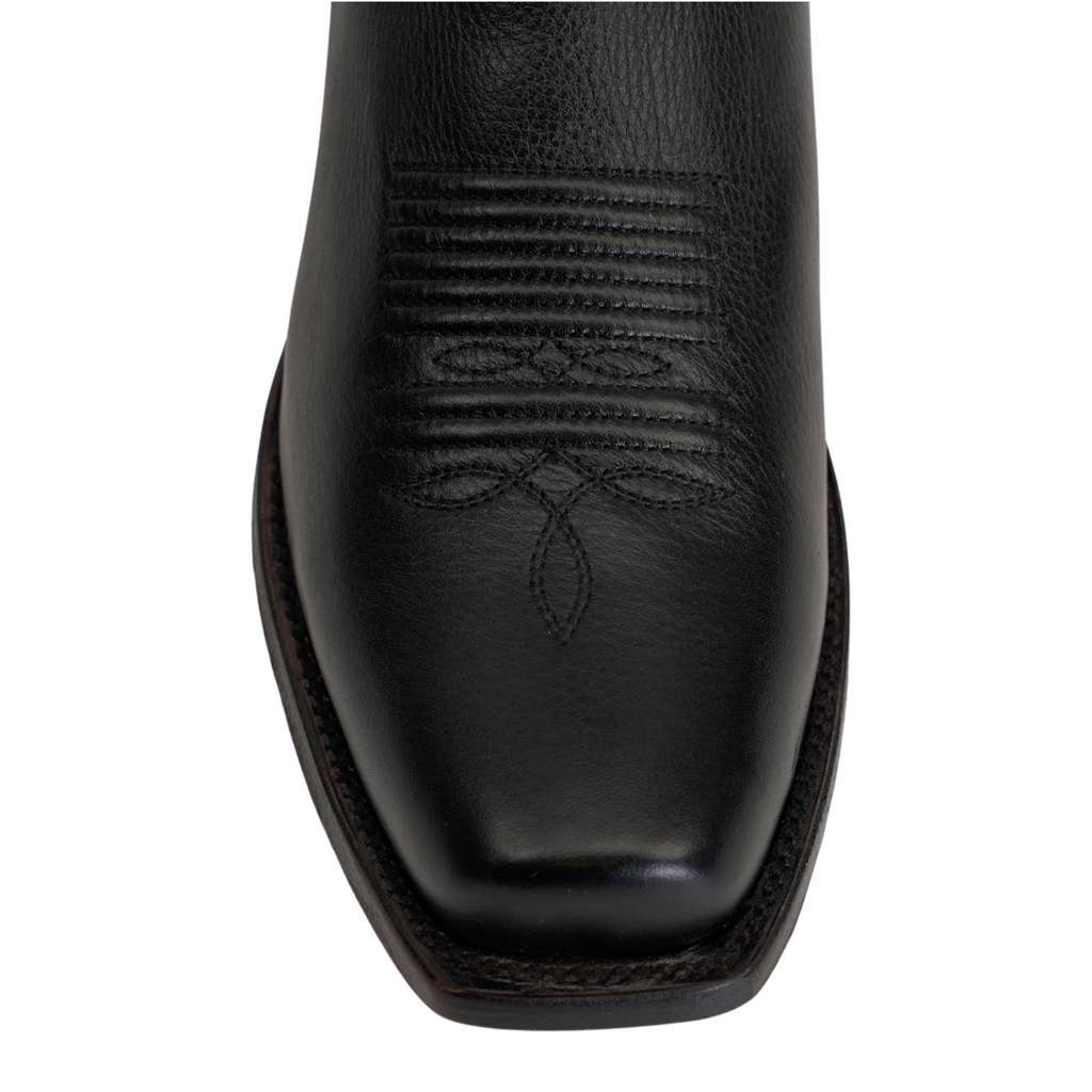 Grisly Cowboy Boots - Black - Narrow Square Toe (E484)