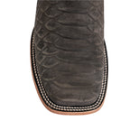 Jumbo Python Gray Boots - Embossed Leather - Square Toe (E943)