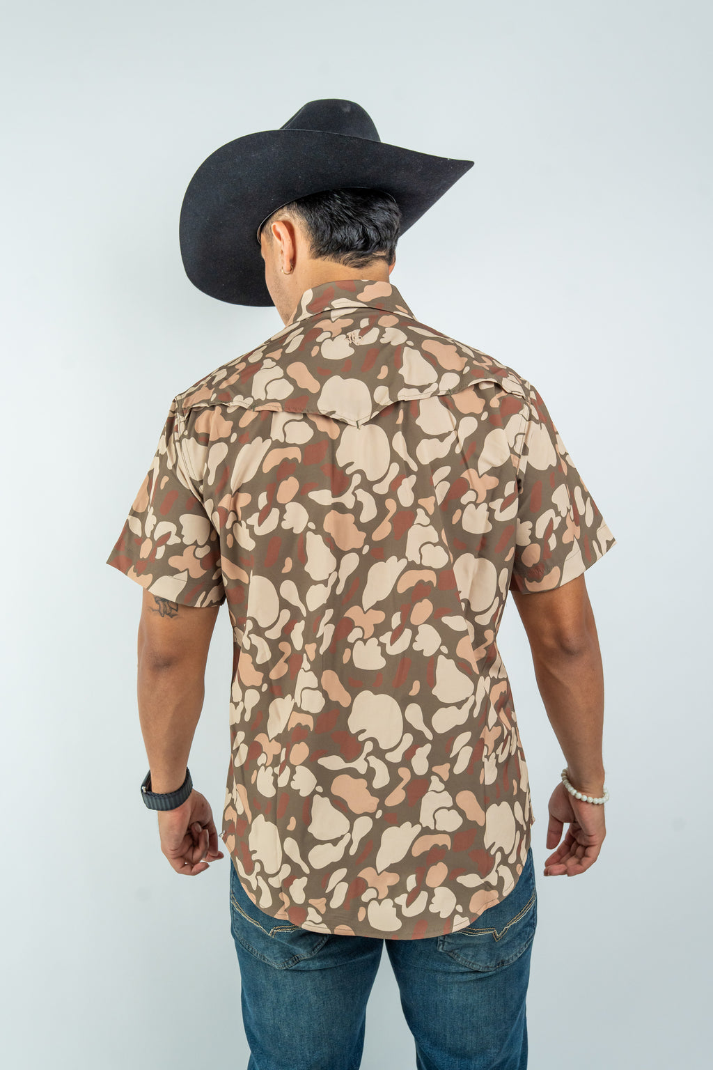 Texas Country - Brown Camo Pearl Snap Short Sleeve Shirt (RT101S/T #1152)