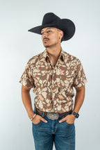 Texas Country - Brown Camo Pearl Snap Short Sleeve Shirt (RT101S/T #1152)