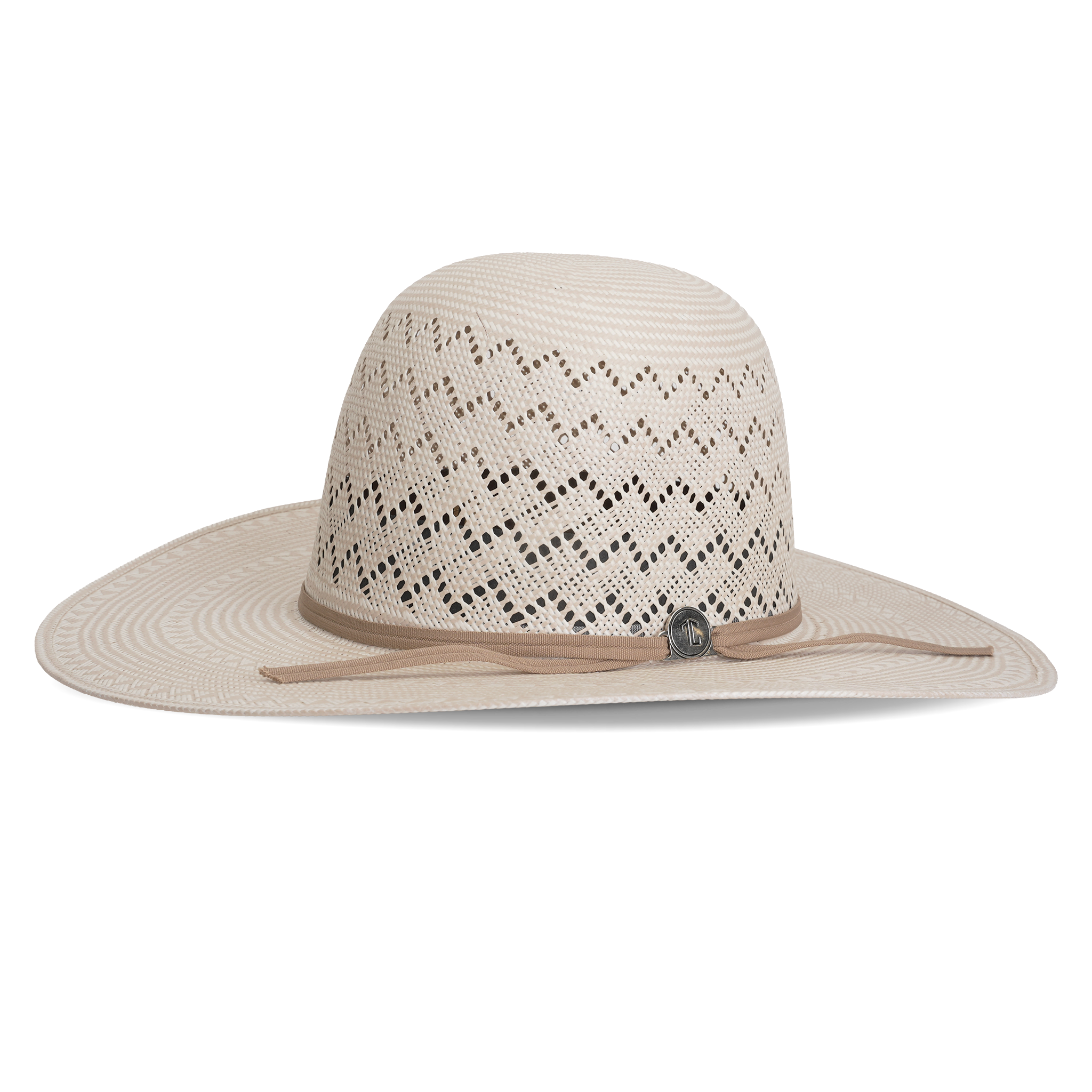 TC Hats - 30X Open Crown Straw Hat - Zig-Zag