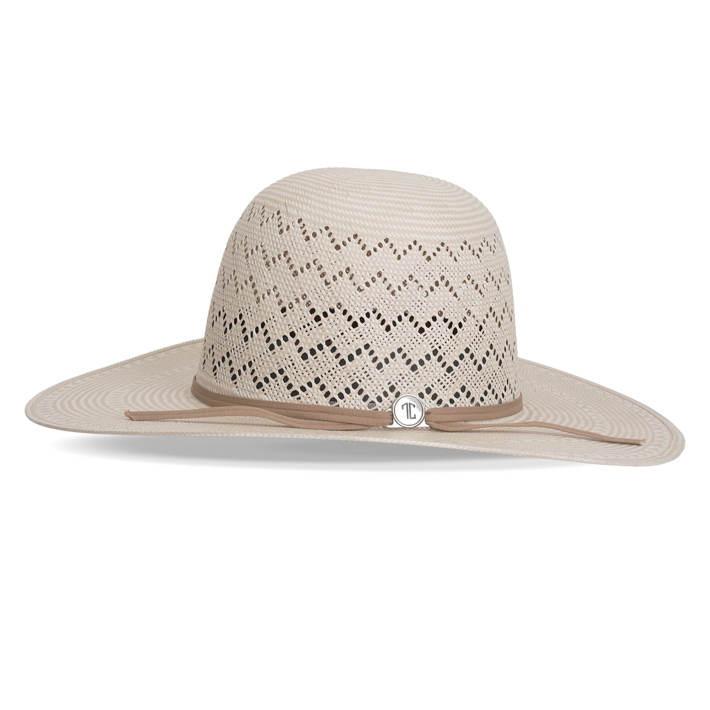 TC Hats - 30X Open Crown Straw Hat - Zig-Zag