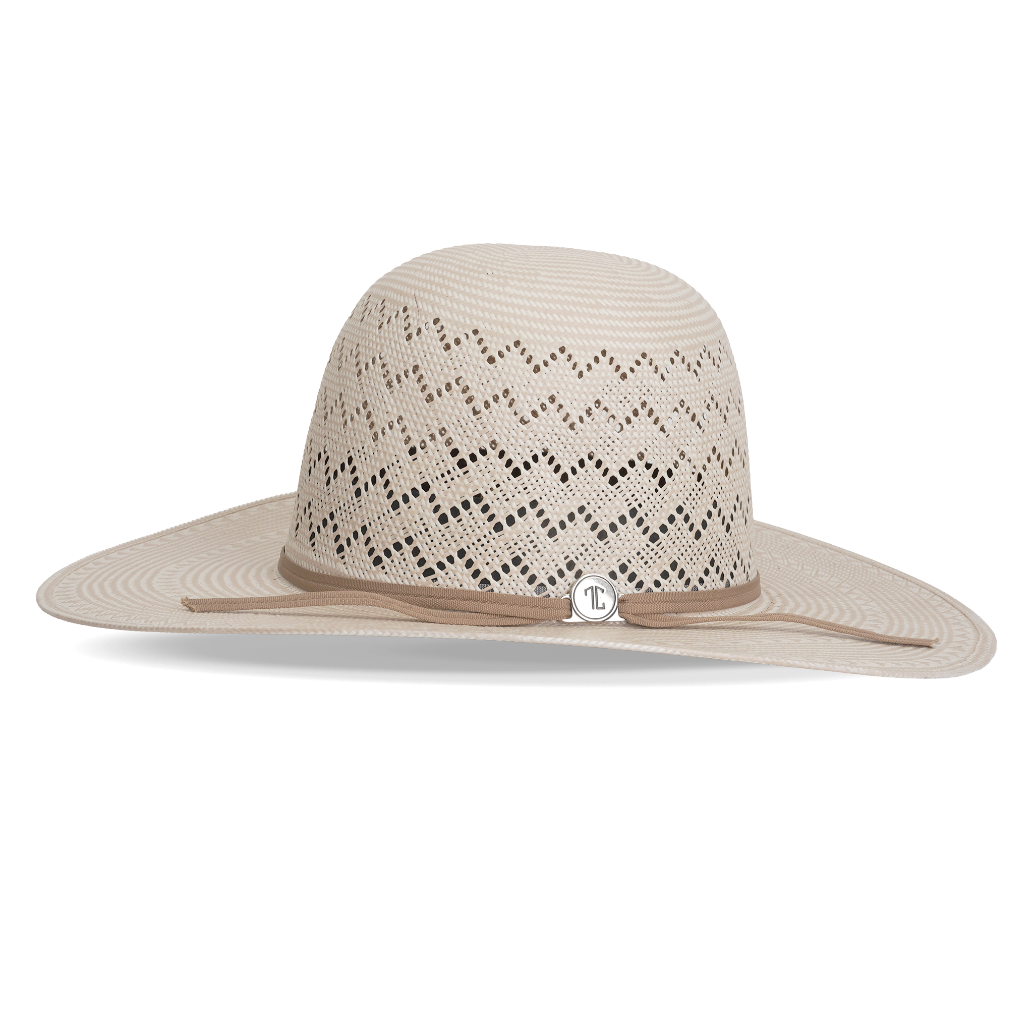 TC Hats - 30X Open Crown Straw Hat - Zig-Zag