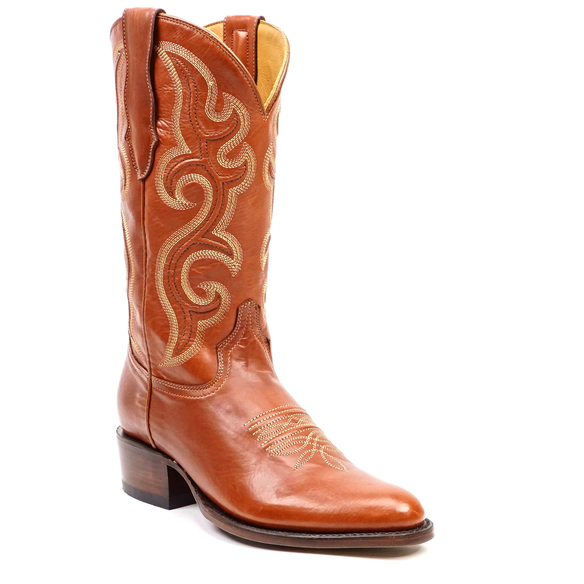 Boney Cowboy Boots - Clayton Cognac - Roper Toe (TS203)