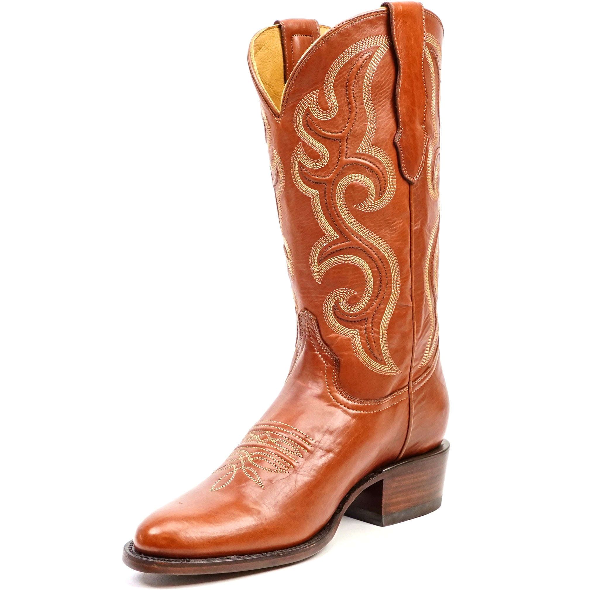 Boney Cowboy Boots - Clayton Cognac - Roper Toe (TS203)