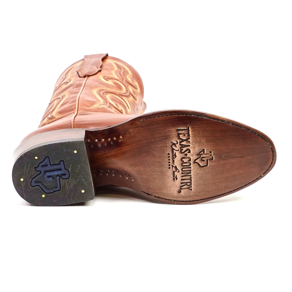 Boney Cowboy Boots - Clayton Cognac - Roper Toe (TS203)