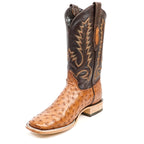 Austin Ostrich Boots- Light Brandy - Square Toe (AV20)