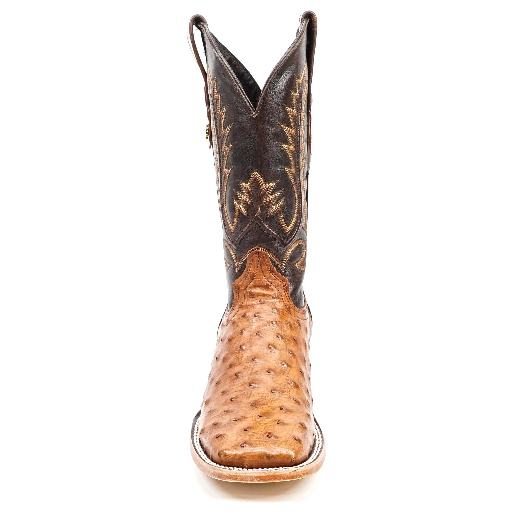 Austin Ostrich Boots- Light Brandy - Square Toe (AV20)