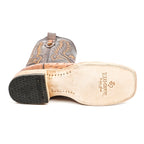 Austin Ostrich Boots- Light Brandy - Square Toe (AV20)