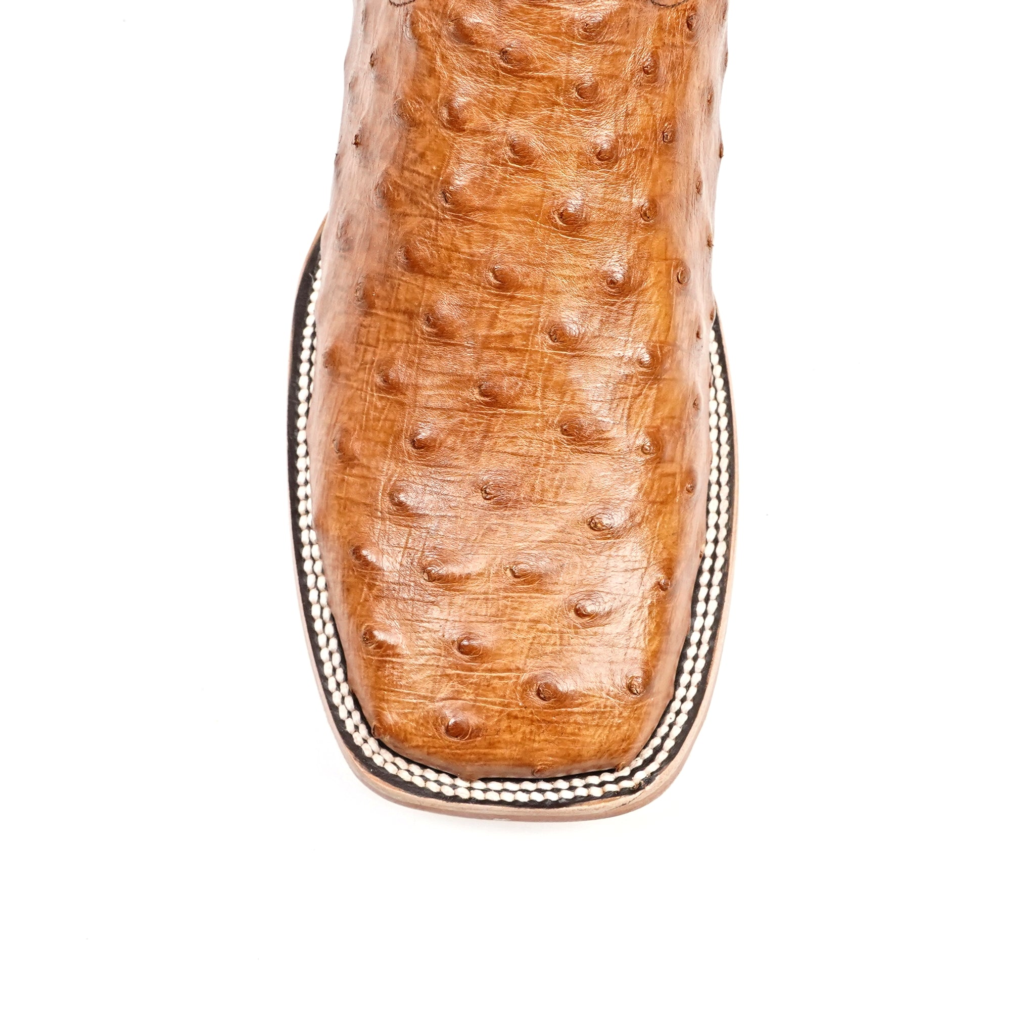Austin Ostrich Boots- Light Brandy - Square Toe (AV20)