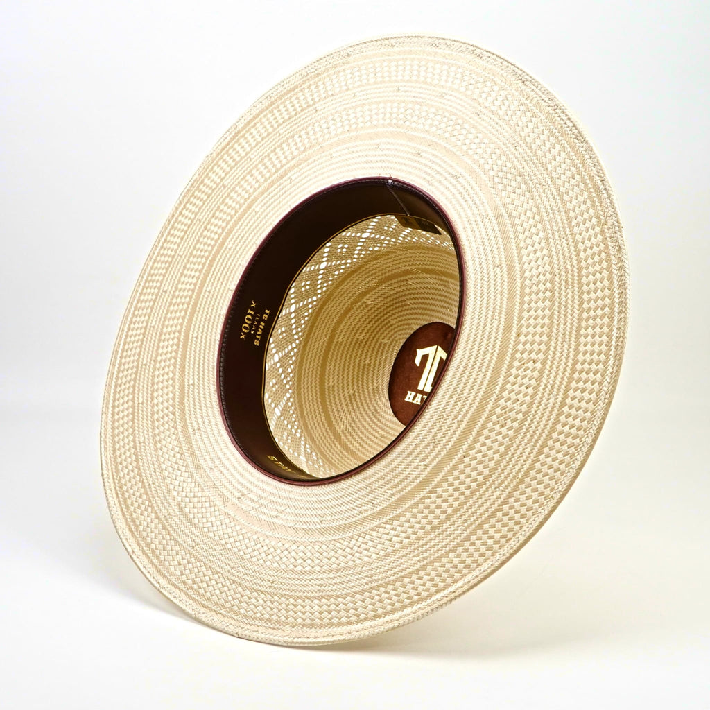 TC Hats Sombreros TC TC Hats - 100X Open Crown Straw Hat - Two-Tone Diamond Flower