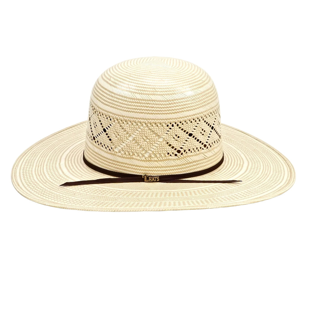 TC Hats Sombreros TC TC Hats - 100X Open Crown Straw Hat - Two-Tone Diamond Flower
