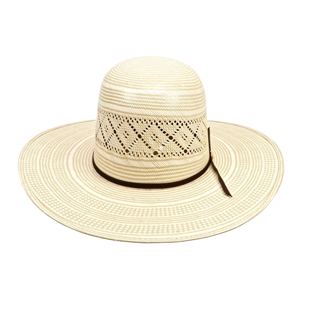 TC Hats Sombreros TC TC Hats - 100X Open Crown Straw Hat - Two-Tone Diamond Flower