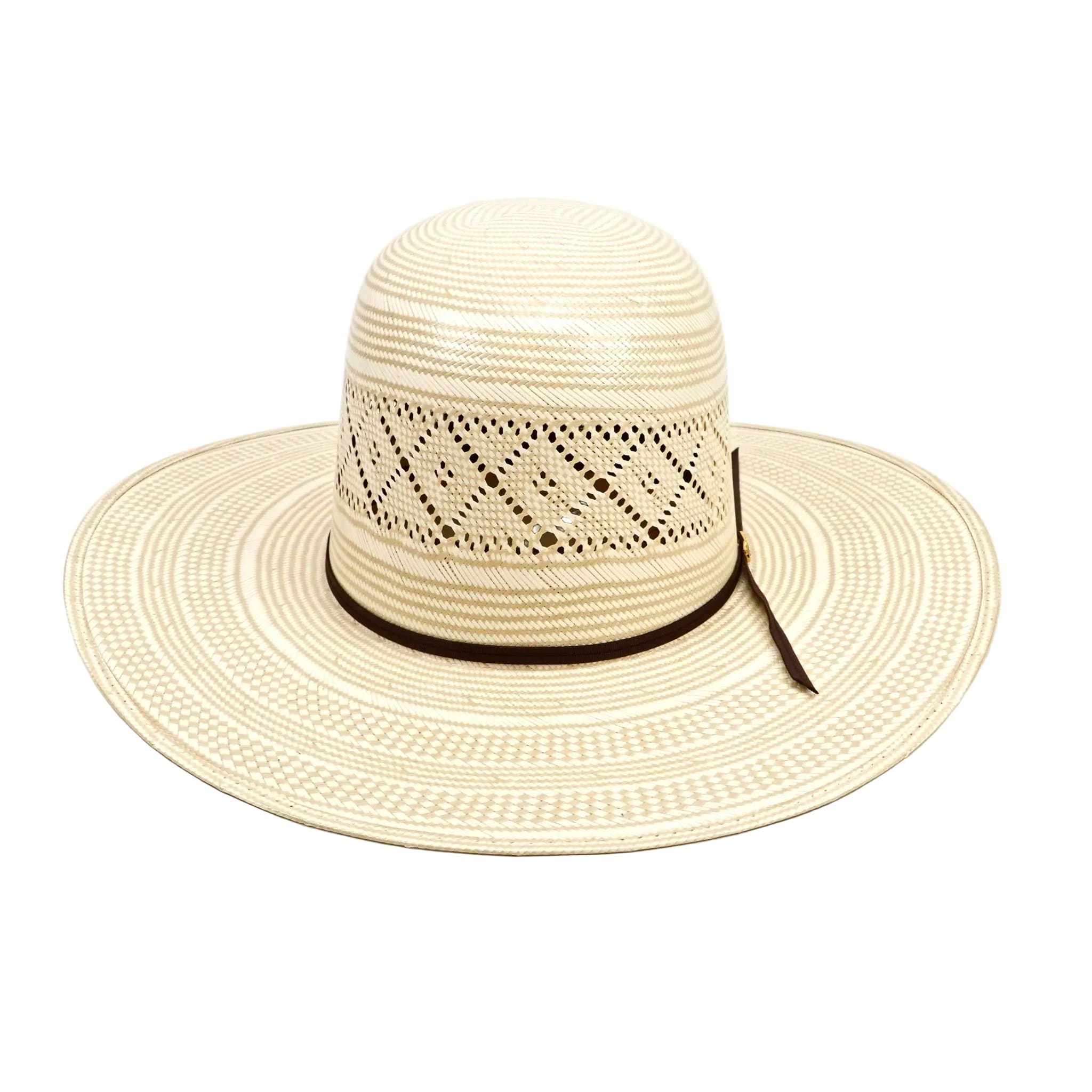 TC Hats Sombreros TC TC Hats - 100X Open Crown Straw Hat - Two-Tone Diamond Flower
