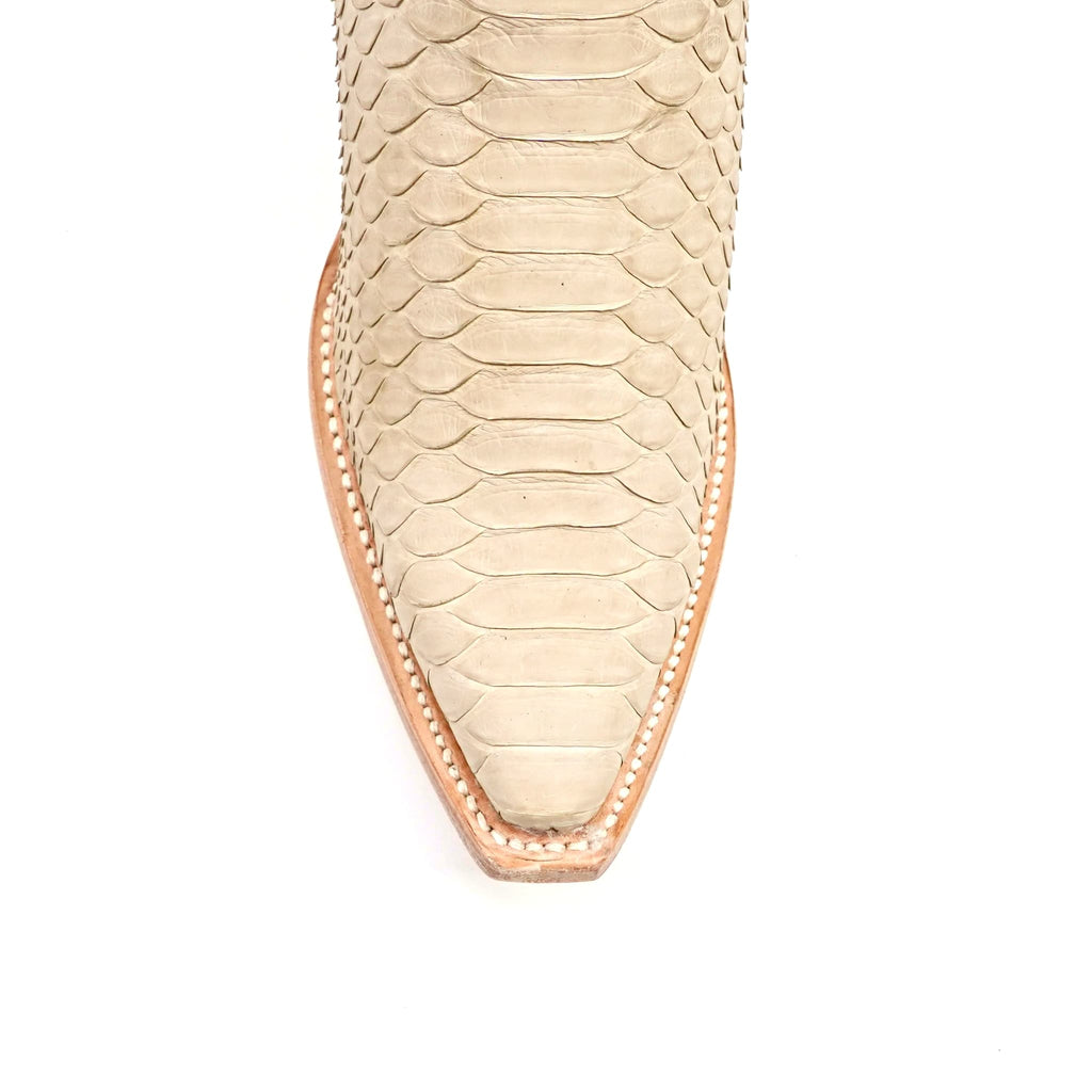 Texas Country Bota Exotica Dama Priscila - Python Cappuccino Cowgirl Boots - Tall Shaft - Snip Toe (E31)