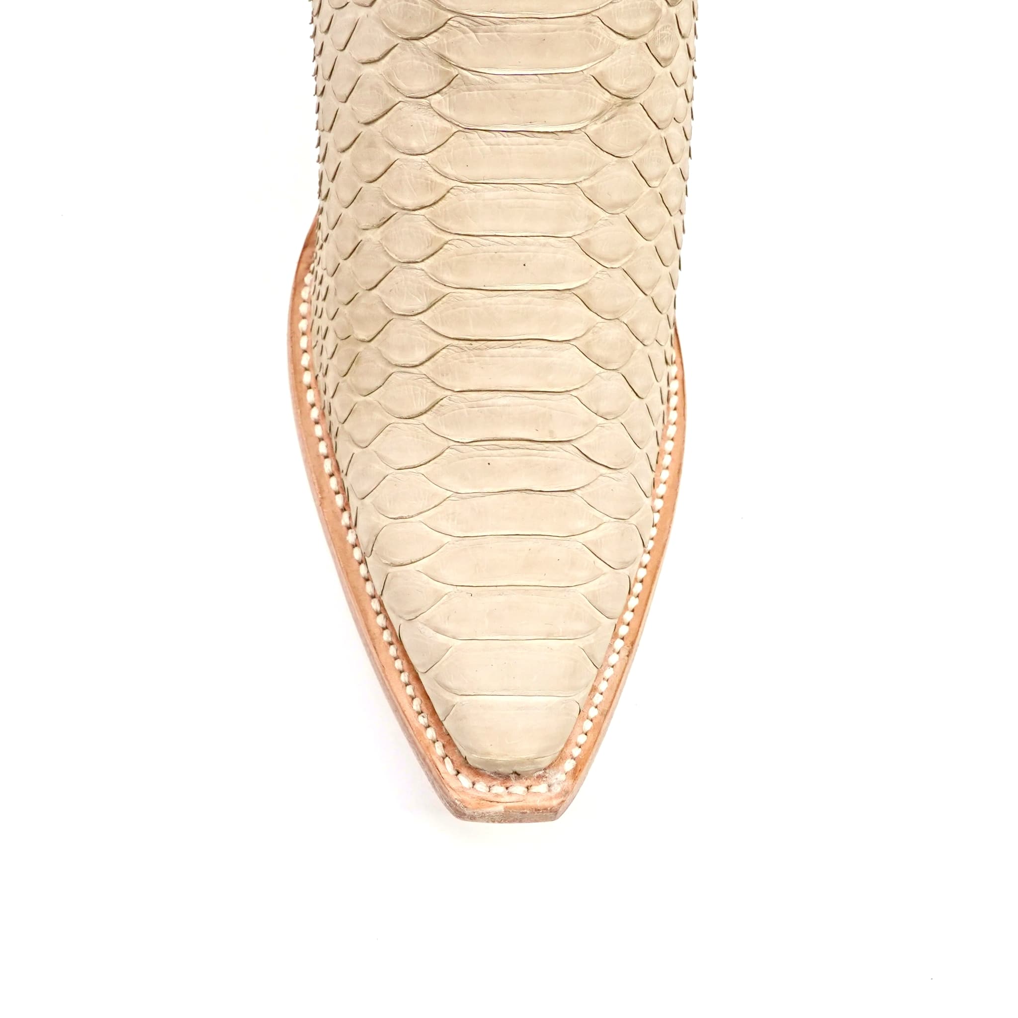 Texas Country Bota Exotica Dama Priscila - Python Cappuccino Cowgirl Boots - Tall Shaft - Snip Toe (E31)