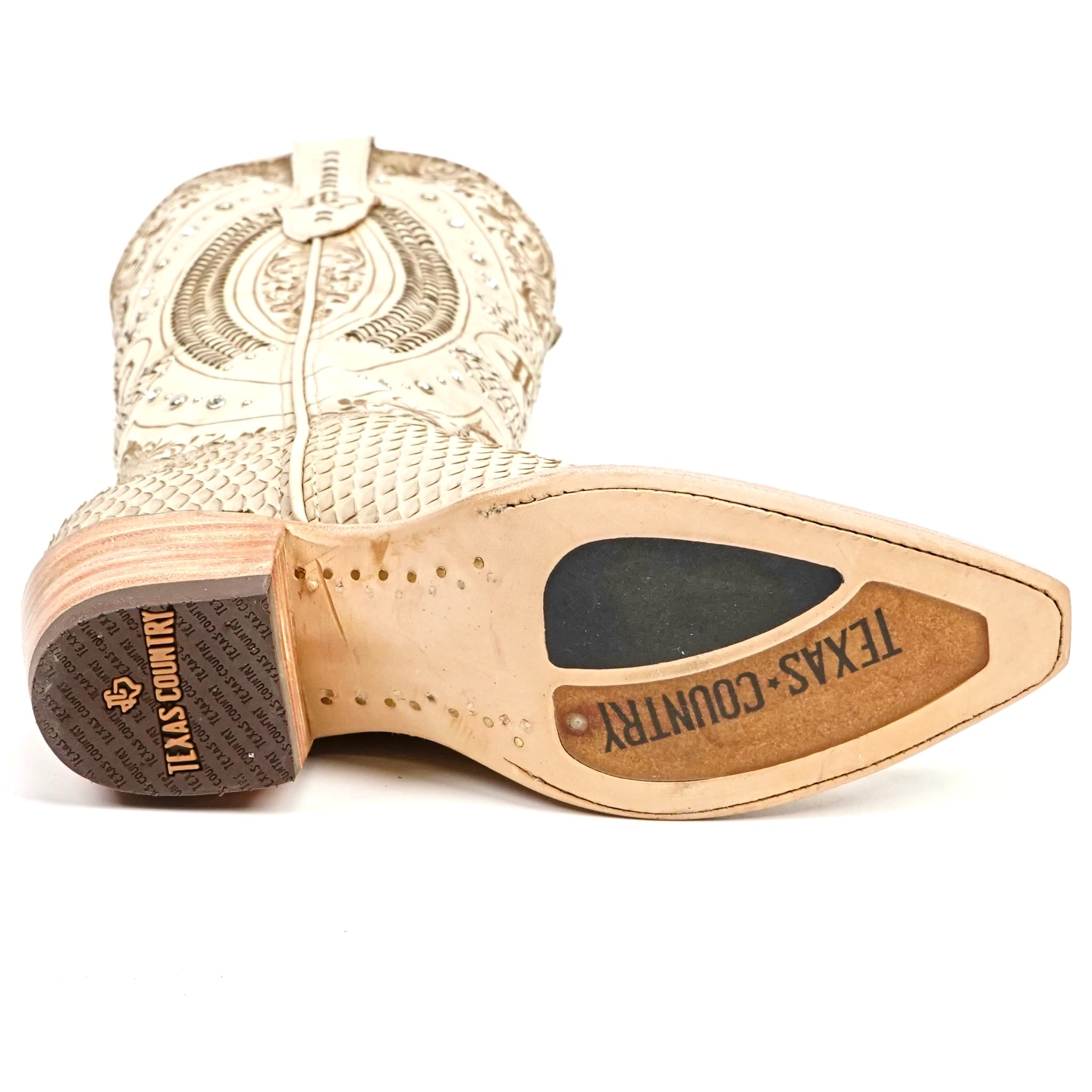 Texas Country Bota Exotica Dama Priscila - Python Cappuccino Cowgirl Boots - Tall Shaft - Snip Toe (E31)
