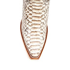 Texas Country Bota Exotica Dama Priscila - Python Natural Cowgirl Boots - Tall Shaft - Snip Toe (E31)