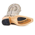 Texas Country Bota Exotica Dama Priscila - Python Natural Cowgirl Boots - Tall Shaft - Snip Toe (E31)