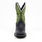 Texas Country Bota Nino Kids Cowboy Boots - Black - Square Toe (TCK008)