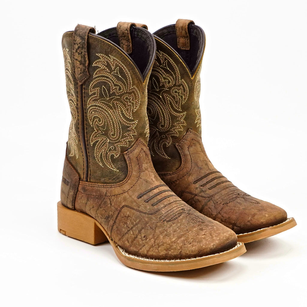 Texas Country Bota Nino Kids Cowboy Boots - Brown - Square Toe (TCK004)