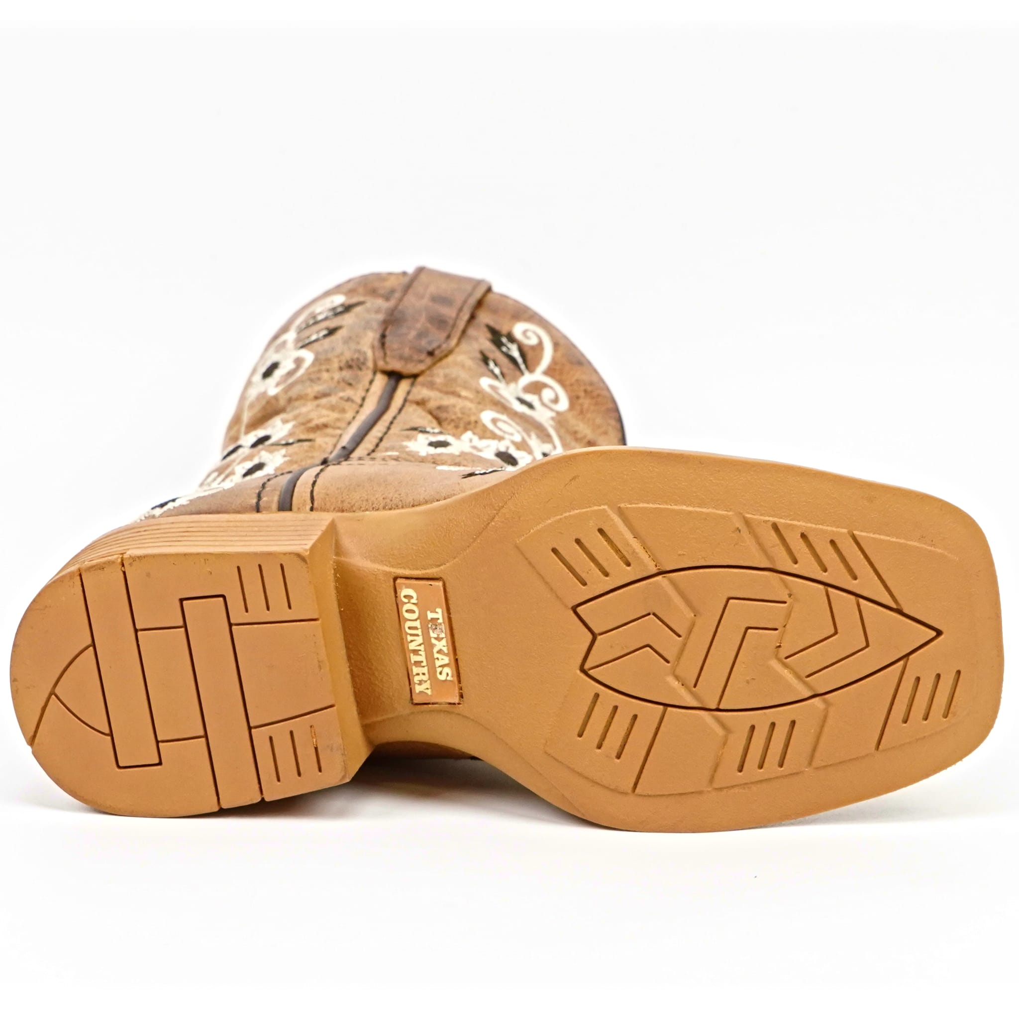 Texas Country Bota Nino Kids Cowboy Boots - Brown - Square Toe (TCK018)